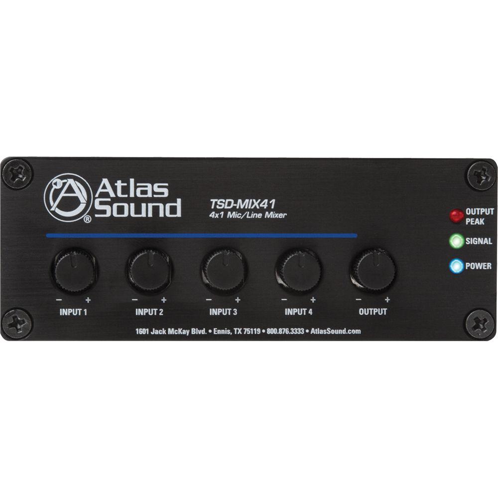 Atlas Sound TSD-MIX41 4x1 Mic Line Mixer