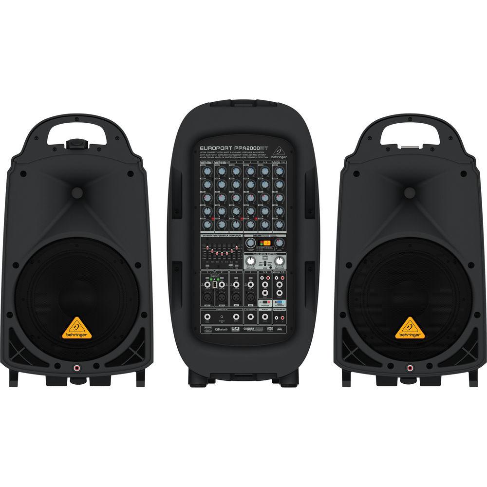 Behringer EUROPORT PPA2000BT - 2000W 8-Channel Portable PA System with Bluetooth Wireless