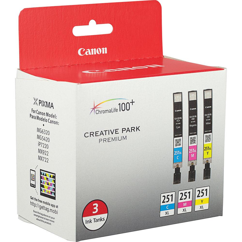 Canon CLI-251XL 3-Cartridge Color Ink Set