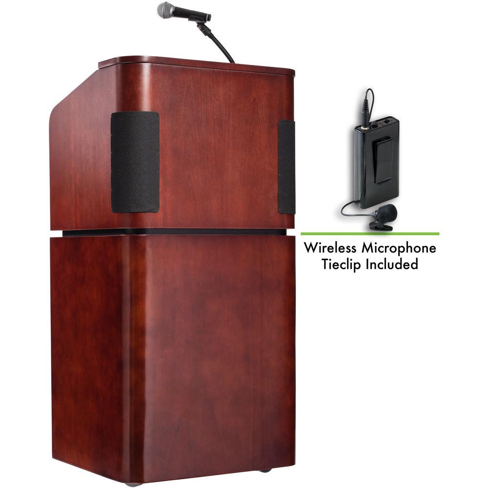 Oklahoma Sound 950 901 Tabletop and Base Combo Sound Lectern with LWM-6 Wireless Lavalier Microphone