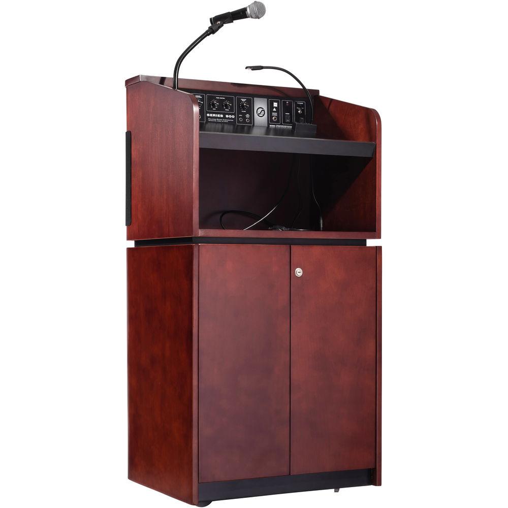 Oklahoma Sound 950 901 Tabletop and Base Combo Sound Lectern with LWM-6 Wireless Lavalier Microphone