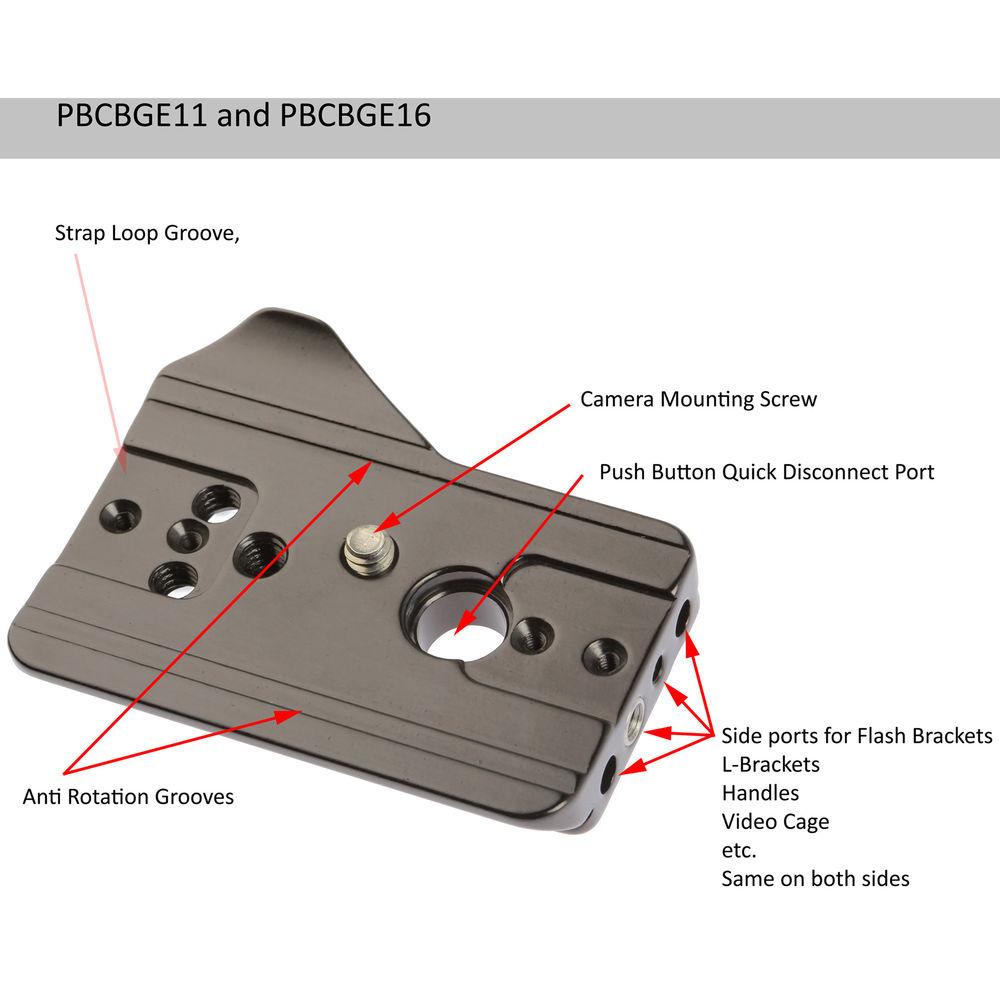 ProMediaGear Bracket Plate for Canon EOS 5D Mark III and 7D with Battery Grips