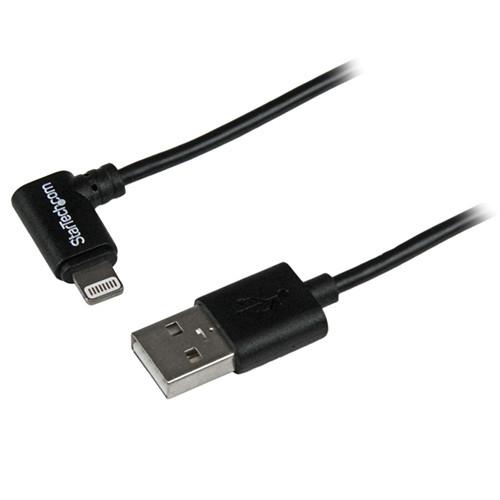 StarTech Angled Black Apple 8-pin Lightning Connector to USB Cable for iPhone iPod iPad