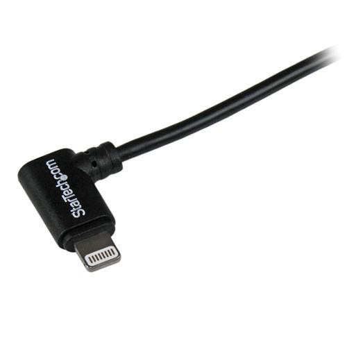 StarTech Angled Black Apple 8-pin Lightning Connector to USB Cable for iPhone iPod iPad