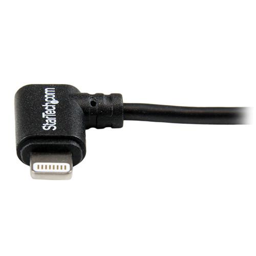 StarTech Angled Black Apple 8-pin Lightning Connector to USB Cable for iPhone iPod iPad