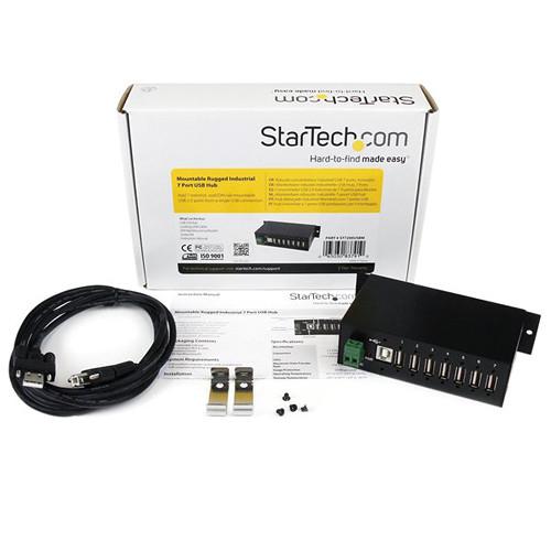 StarTech Mountable Rugged Industrial 7 Port USB Hub