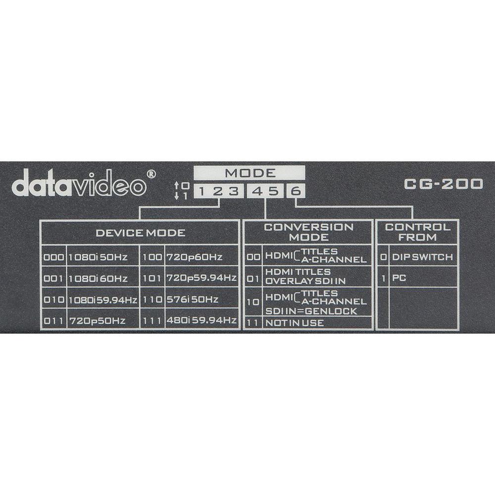 Datavideo TC-200 & CG-200 HD SD Character Generator Kit
