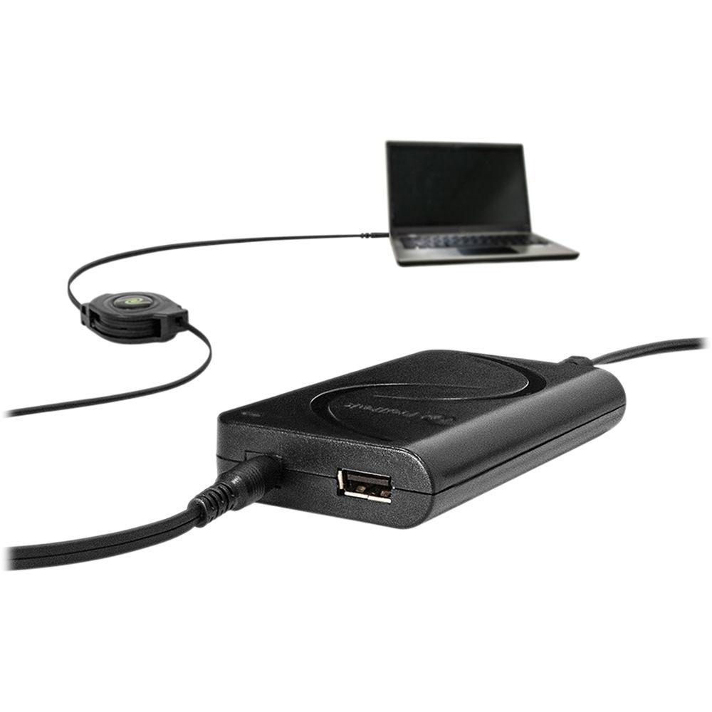 ReTrak Retractable Universal Ultrabook Notebook Charger with 2.1 A USB Port