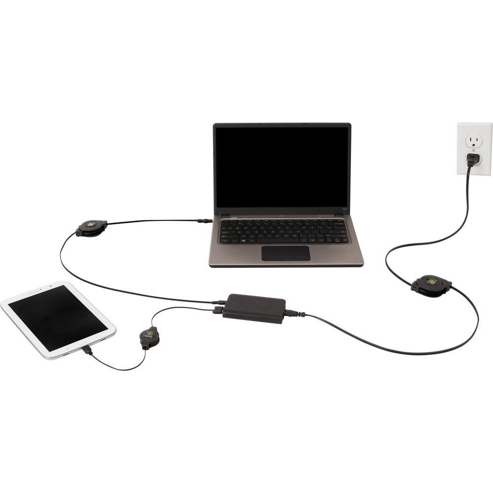ReTrak Retractable Universal Ultrabook Notebook Charger with 2.1 A USB Port