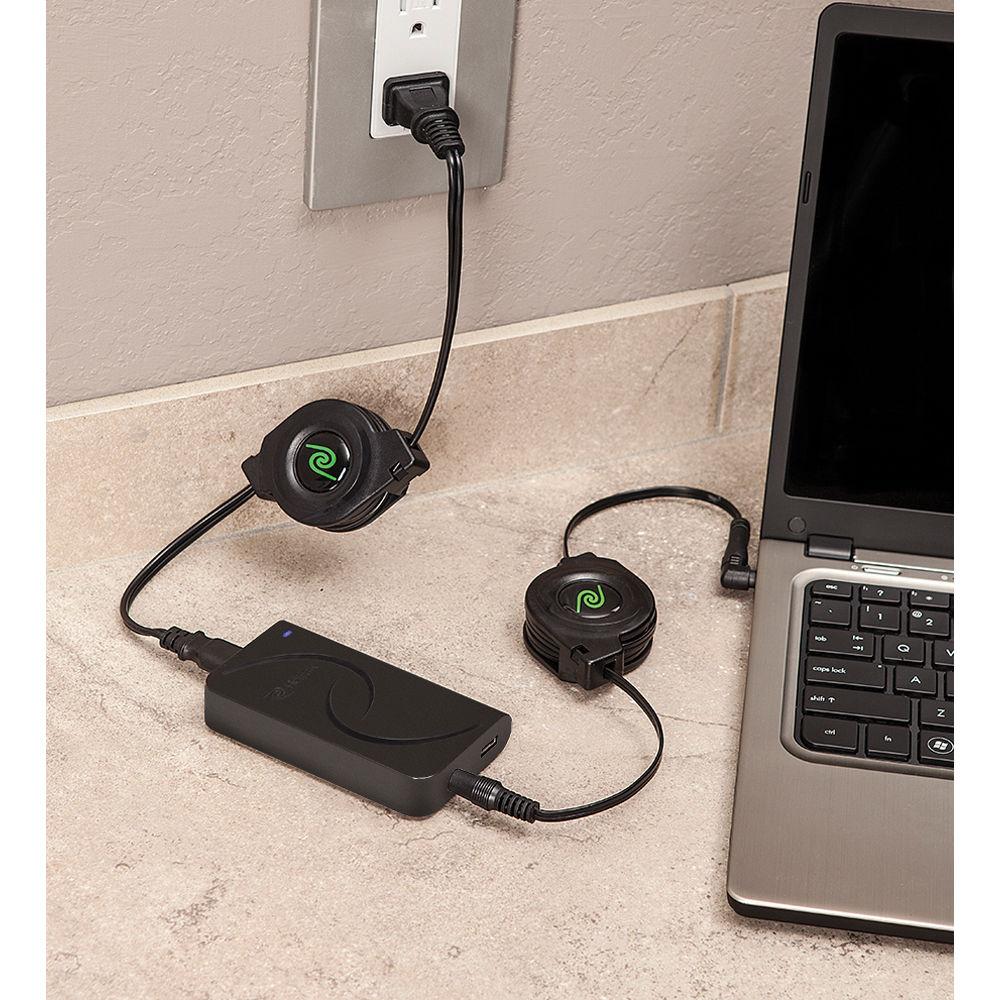 ReTrak Retractable Universal Ultrabook Notebook Charger with 2.1 A USB Port