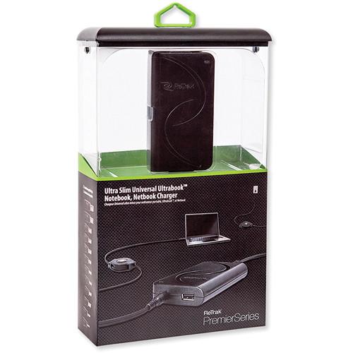 ReTrak Retractable Universal Ultrabook Notebook Charger with 2.1 A USB Port