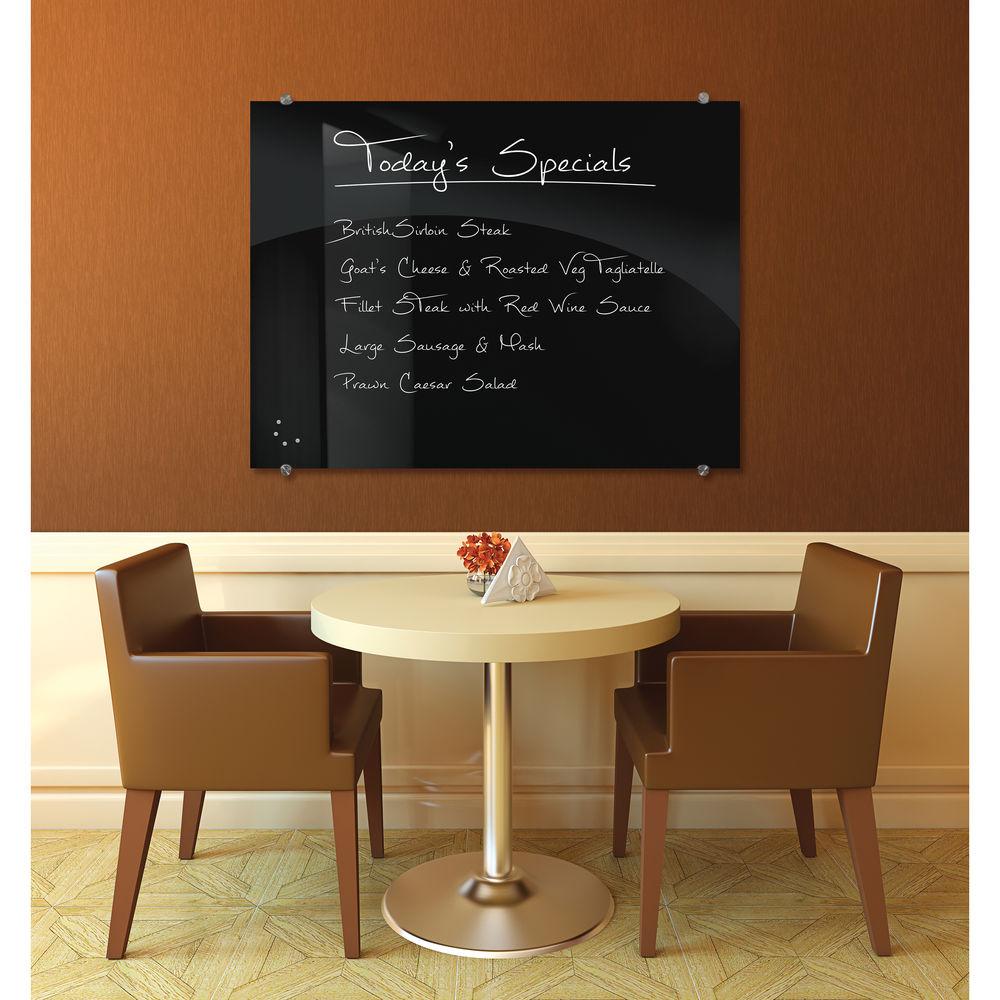 Balt Visionary Black Magnetic Glass Dry Erase Whiteboard