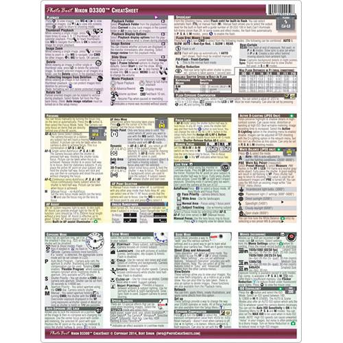PhotoBert Nikon D3300 Digital SLR CheatSheet