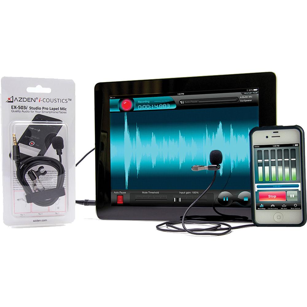 Azden i-Coustics EX-503i Lavalier Microphone For Smartphones And Tablets