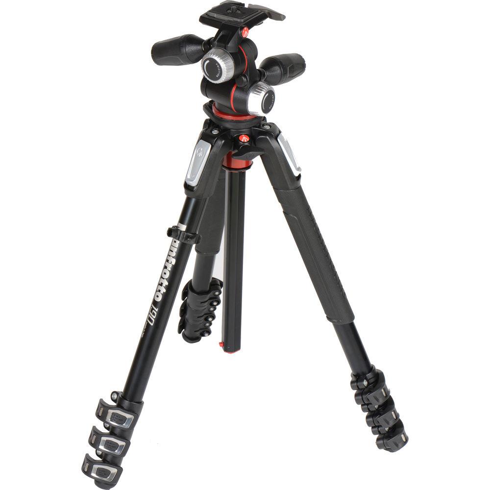 Manfrotto MK190XPRO4-3W Aluminum Tripod with 3-Way Pan Tilt Head
