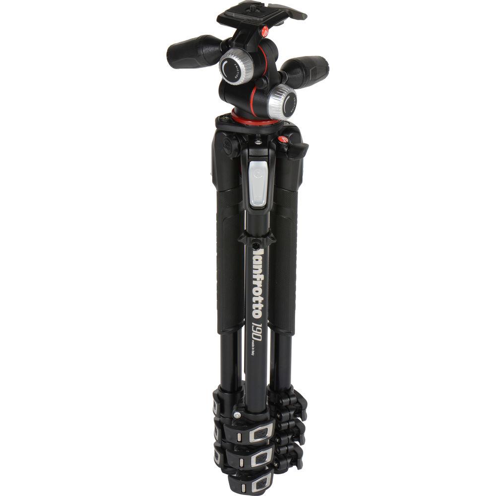 Manfrotto MK190XPRO4-3W Aluminum Tripod with 3-Way Pan Tilt Head