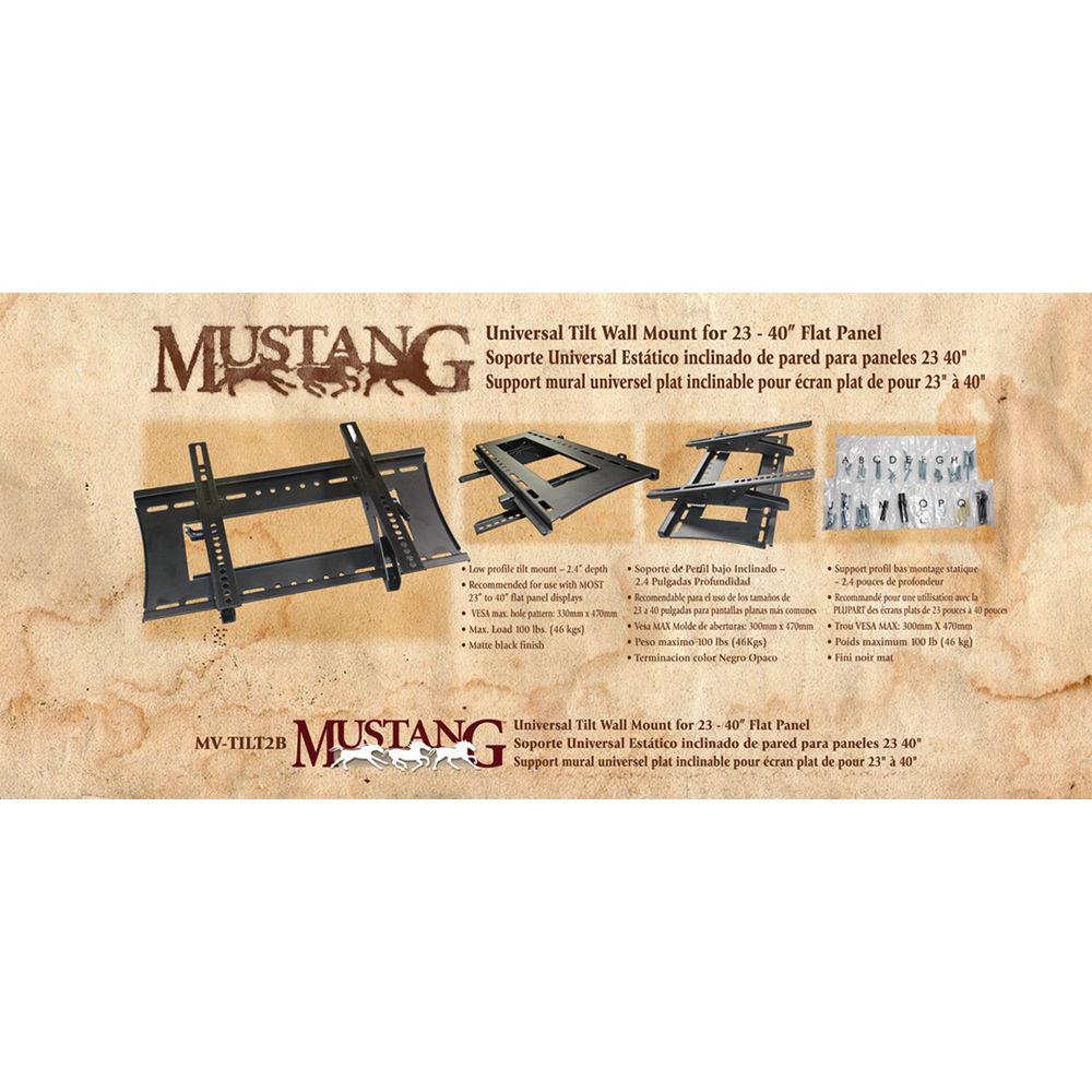 Mustang MV-TILT2B Low Profile Tilt Mount for 26-40" TVs