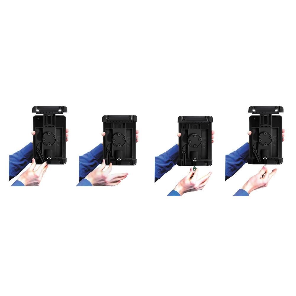 RAM MOUNTS Tab-Lock Locking Cradle for Apple iPads 1, 2, 3, or 4 & HP TouchPad with or without a Protective Case