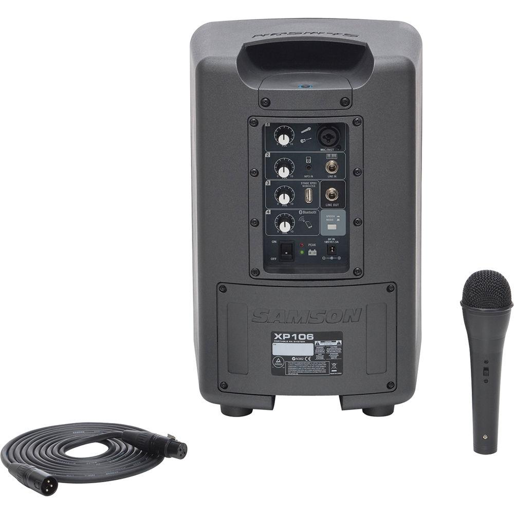 Samson Expedition XP106 Portable PA System with Wired Handheld Mic & Bluetooth