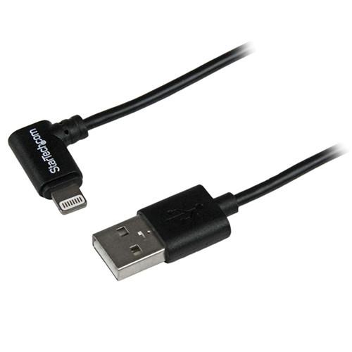 StarTech Angled Black Apple 8-pin Lightning Connector to USB Cable for iPhone iPod iPad