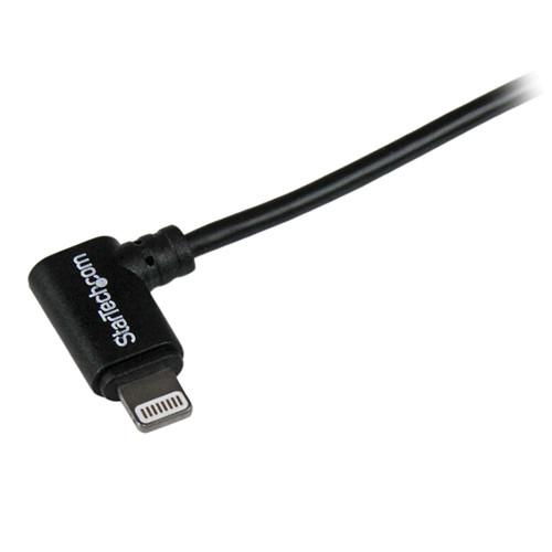 StarTech Angled Black Apple 8-pin Lightning Connector to USB Cable for iPhone iPod iPad