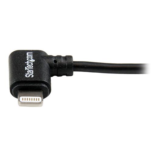 StarTech Angled Black Apple 8-pin Lightning Connector to USB Cable for iPhone iPod iPad