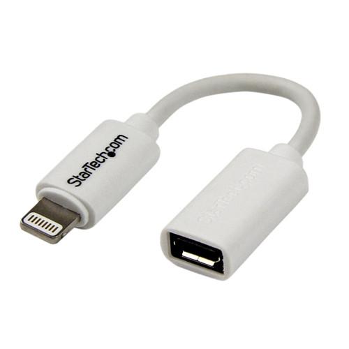 StarTech White Micro USB to Apple 8-pin Lightning Connector Adapter for iPhone iPod iPad