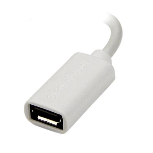 StarTech White Micro USB to Apple 8-pin Lightning Connector Adapter for iPhone iPod iPad