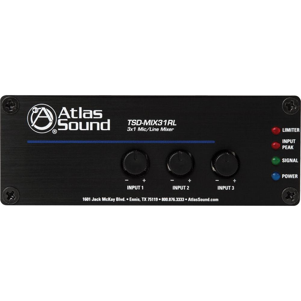 Atlas Sound TSD-MIX31RL 3x1 Mic Line Mixer