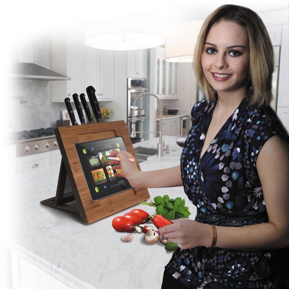 CTA Digital Bamboo Adjustable Kitchen Stand for iPad 2 3 4, iPad Air 1 2, iPad mini 1 2 3 4