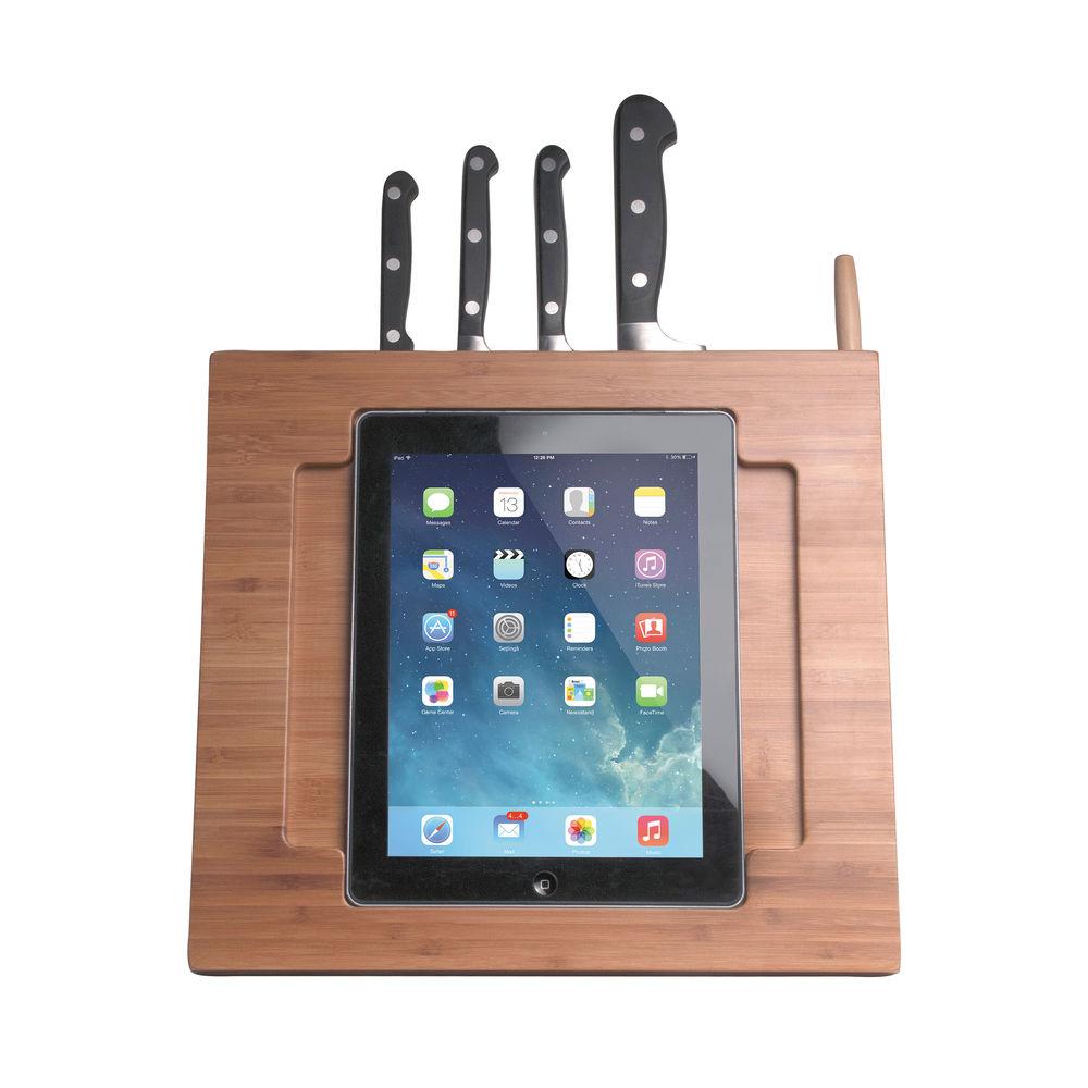 CTA Digital Bamboo Adjustable Kitchen Stand for iPad 2 3 4, iPad Air 1 2, iPad mini 1 2 3 4