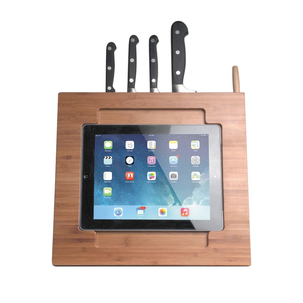 CTA Digital Bamboo Adjustable Kitchen Stand for iPad 2 3 4, iPad Air 1 2, iPad mini 1 2 3 4