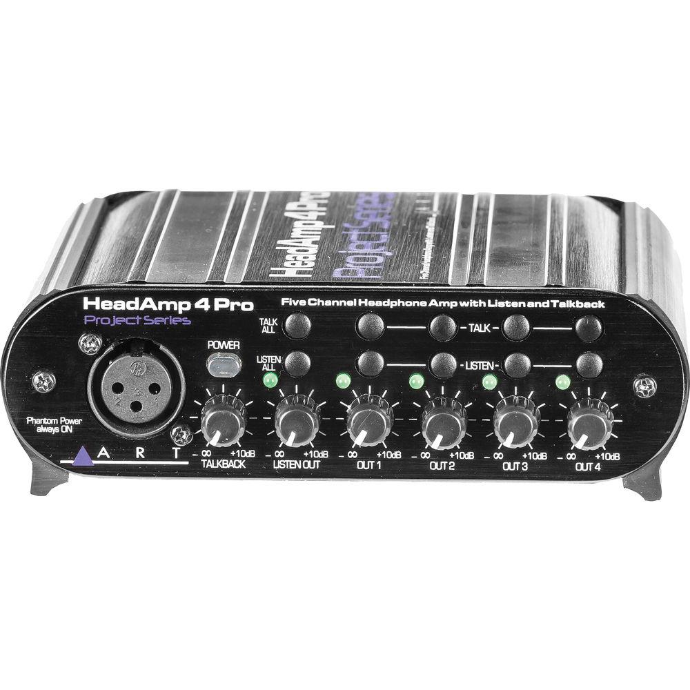 ART HeadAMP 4 Pro - Five Channel Headphone Amplifier With Talkback