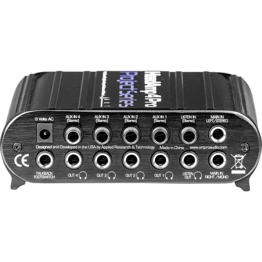 ART HeadAMP 4 Pro - Five Channel Headphone Amplifier With Talkback