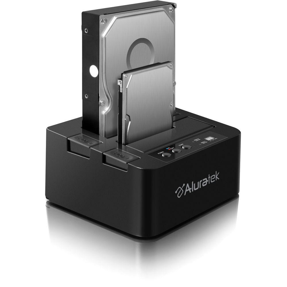 Aluratek USB 3.1 Gen 1 Superspeed Dual Bay External SATA Hard Drive Duplicator