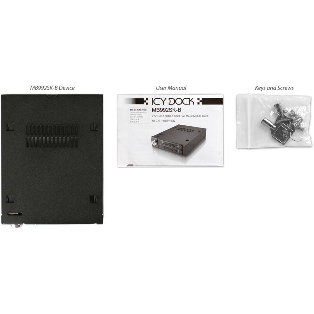 Icy Dock ToughArmor 2 x 2.5" SATA Mobile Rack for 3.5" Drive Bay