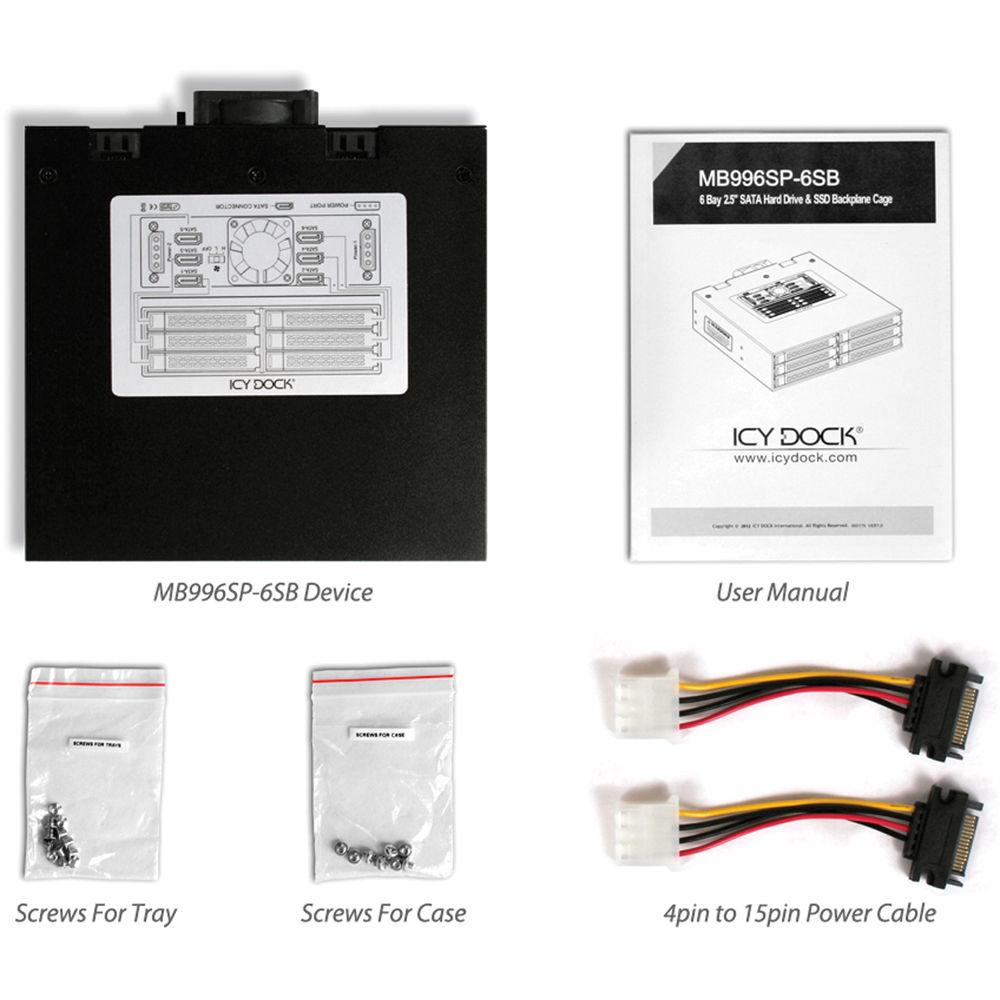 Icy Dock ToughArmor MB996SP-6SB 6 x 2.5" SATA HDD SSD Backplane Cage