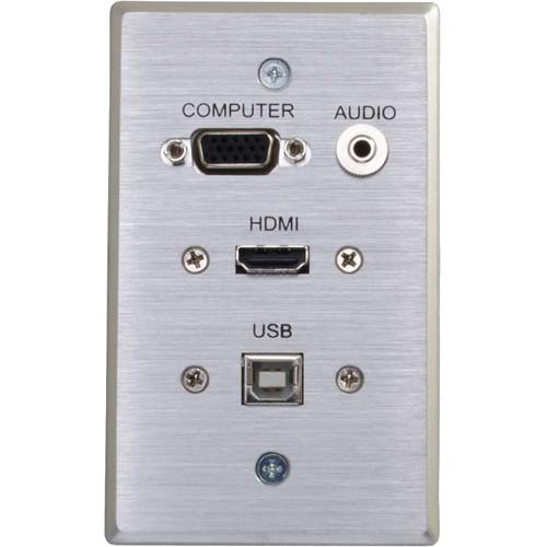 C2G HDMI, VGA, 3.5mm Audio and USB Pass Through Single Gang Wall Plate