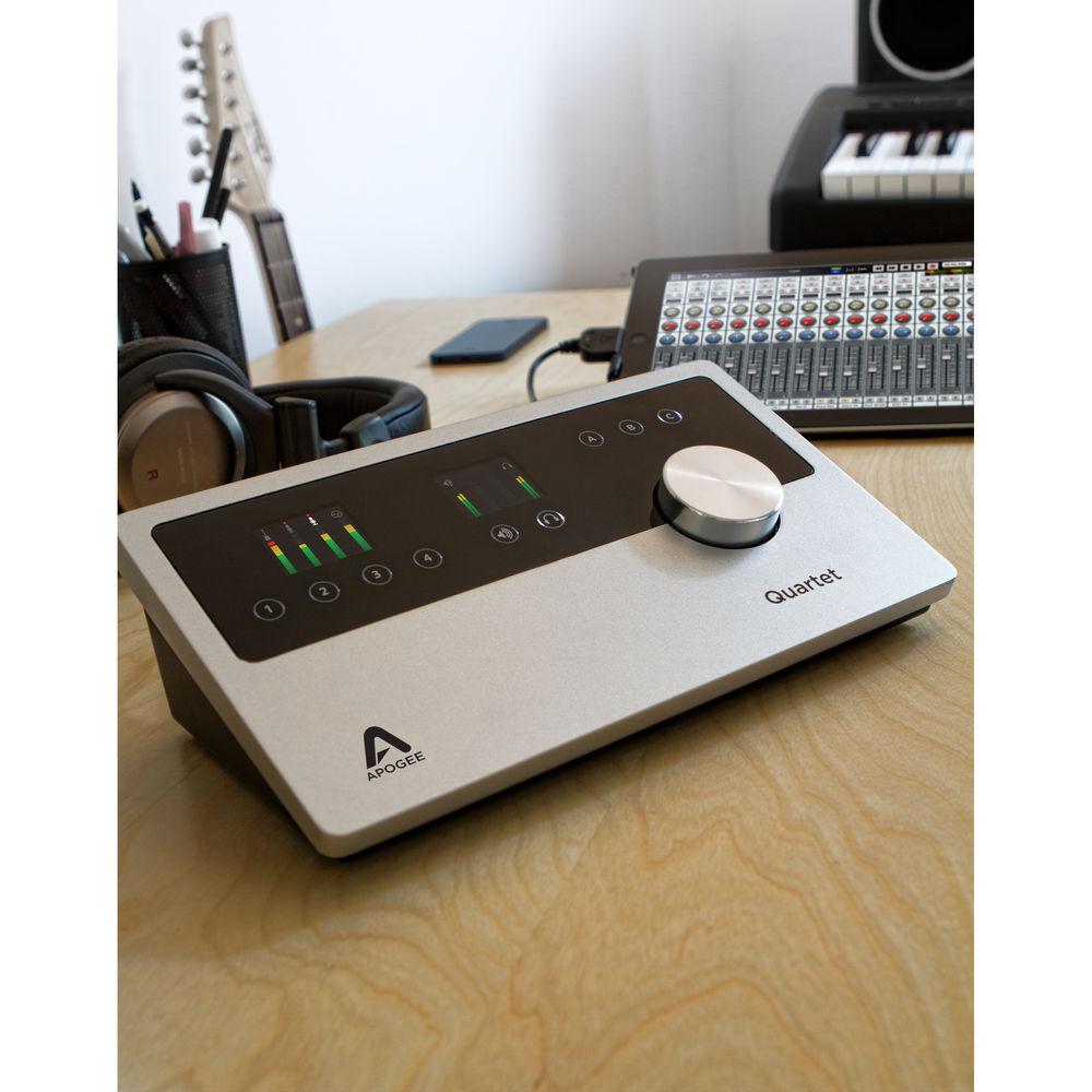 Apogee Electronics Quartet USB 2.0 Audio Interface for Mac, iOS & Windows 10 with Lightning Connector Cable