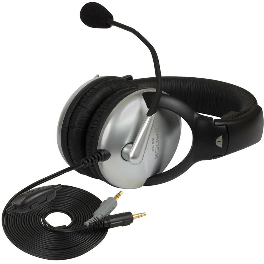 Koss SB49 Full Size Communication Headset with Noise-Canceling Microphone