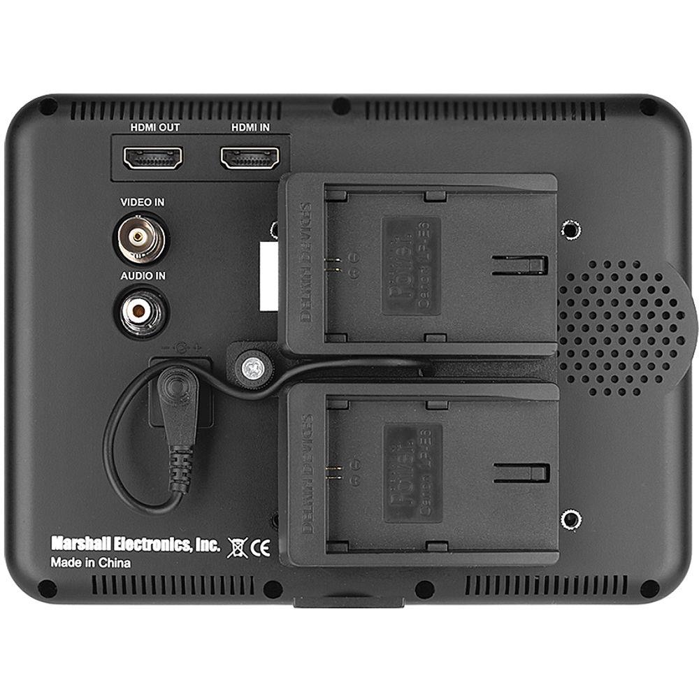 Marshall Electronics M-CT710 7" Portable Camera-Top High Resolution Monitor with Canon LP-E6 Plate Battery Charger