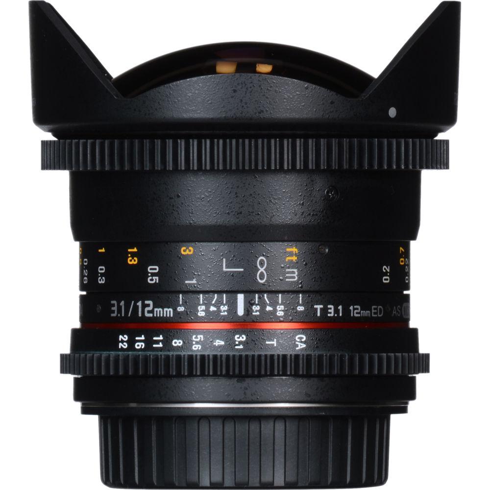 Rokinon 12mm T3.1 ED AS IF NCS UMC Cine DS Fisheye Lens for Nikon F Mount