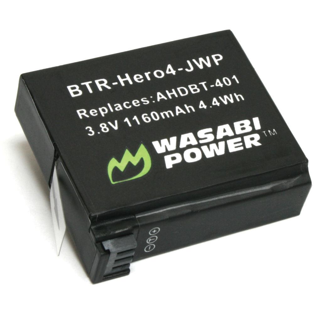 Wasabi Power Dual Charger with Two Batteries for GoPro HERO4