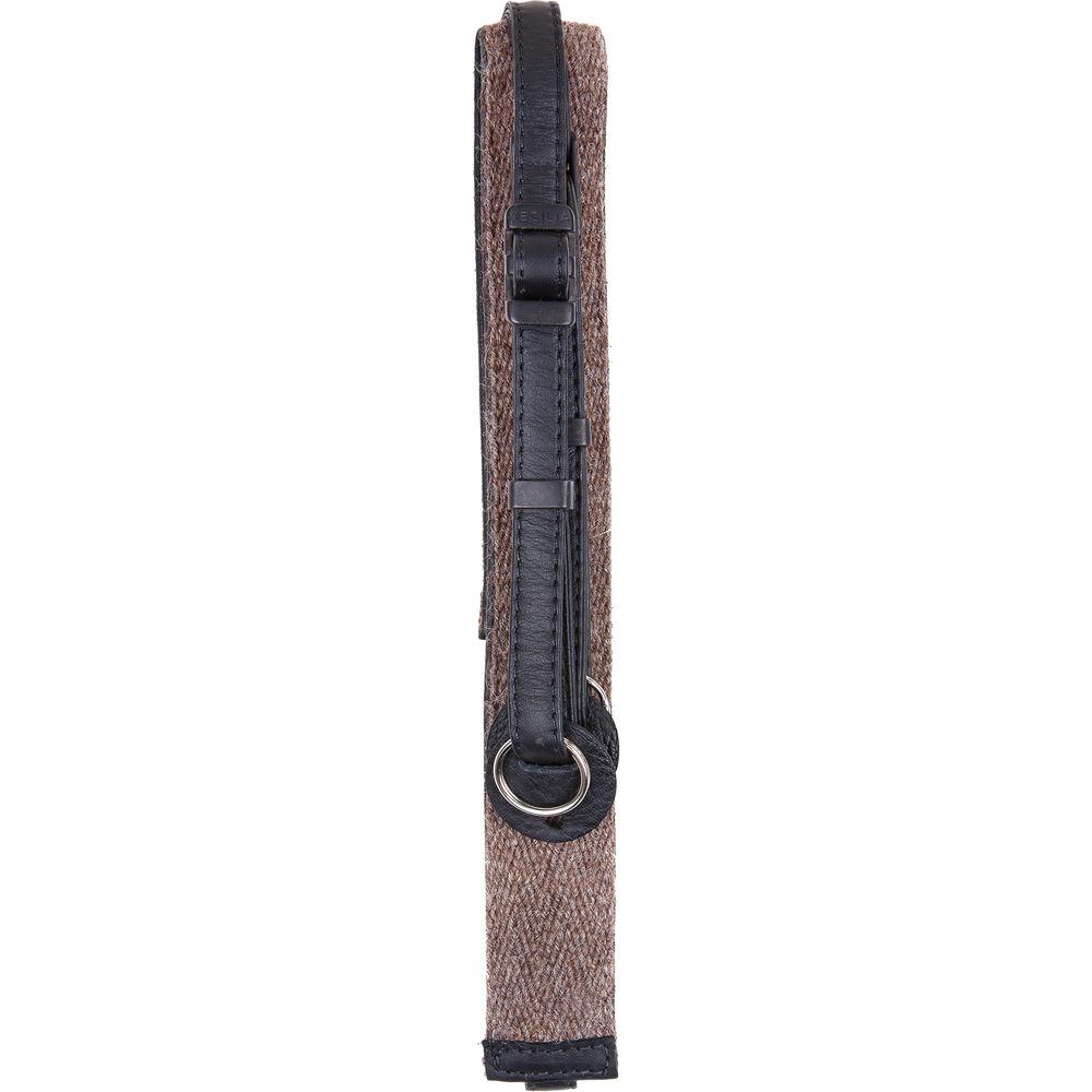 Cecilia Gallery Black Baby Alpaca Wool and Walnut Leather Camera Strap