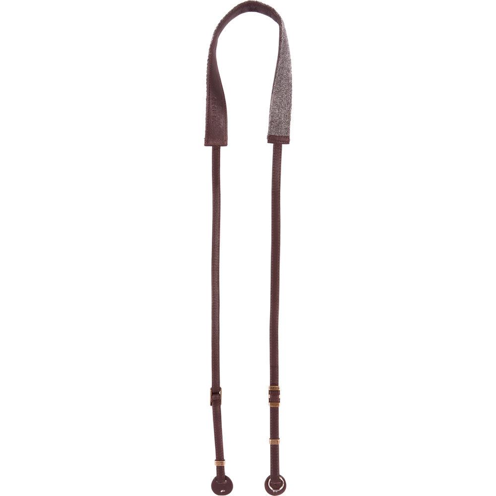 Cecilia Gallery Brown Baby Alpaca Wool and Charcoal Leather Camera Strap