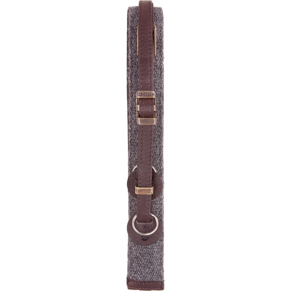 Cecilia Gallery Brown Baby Alpaca Wool and Charcoal Leather Camera Strap
