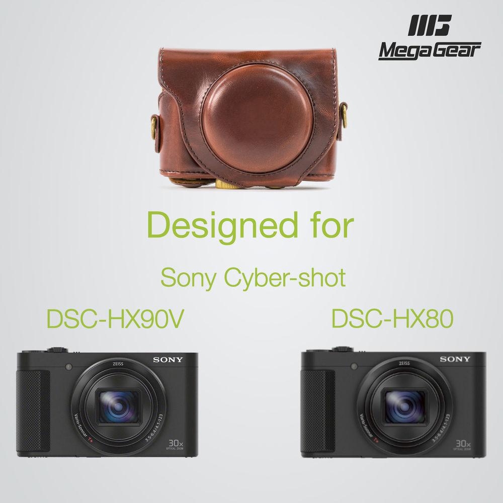 MegaGear Ever Ready  Leather Camera Case for Sony Cyber-shot DSC-HX90V or DSC-HX80B