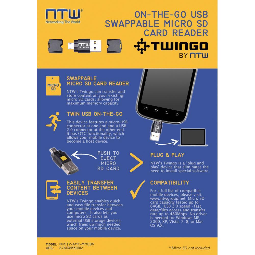NTW Twingo OTG-Dual USB Swappable MicroSD Card Reader