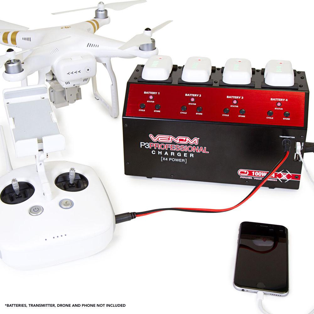 Venom Group 4-Bay Battery Charger for DJI Phantom 3 Standard Advanced Professional 4K