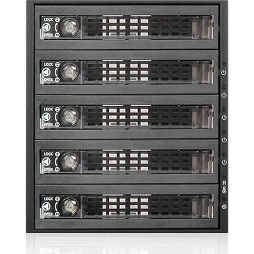 iStarUSA Three 5.25" to Five 3.5" 2.5" SAS SATA 6Gbps HDD SSD Hot-Swap Rack with Key Lock
